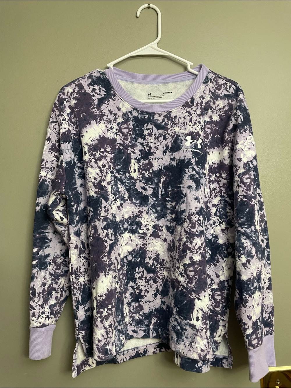 Under Armour Purple and Navy Tie-Dye Crew Sweatshirt